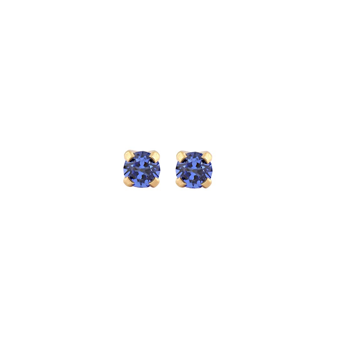 3MM - September Sapphire Birthstone (Round) - Blue | 24K Gold Plated Kids / Baby / Children’s Fashion Earrings | Studex Tiny Tips
